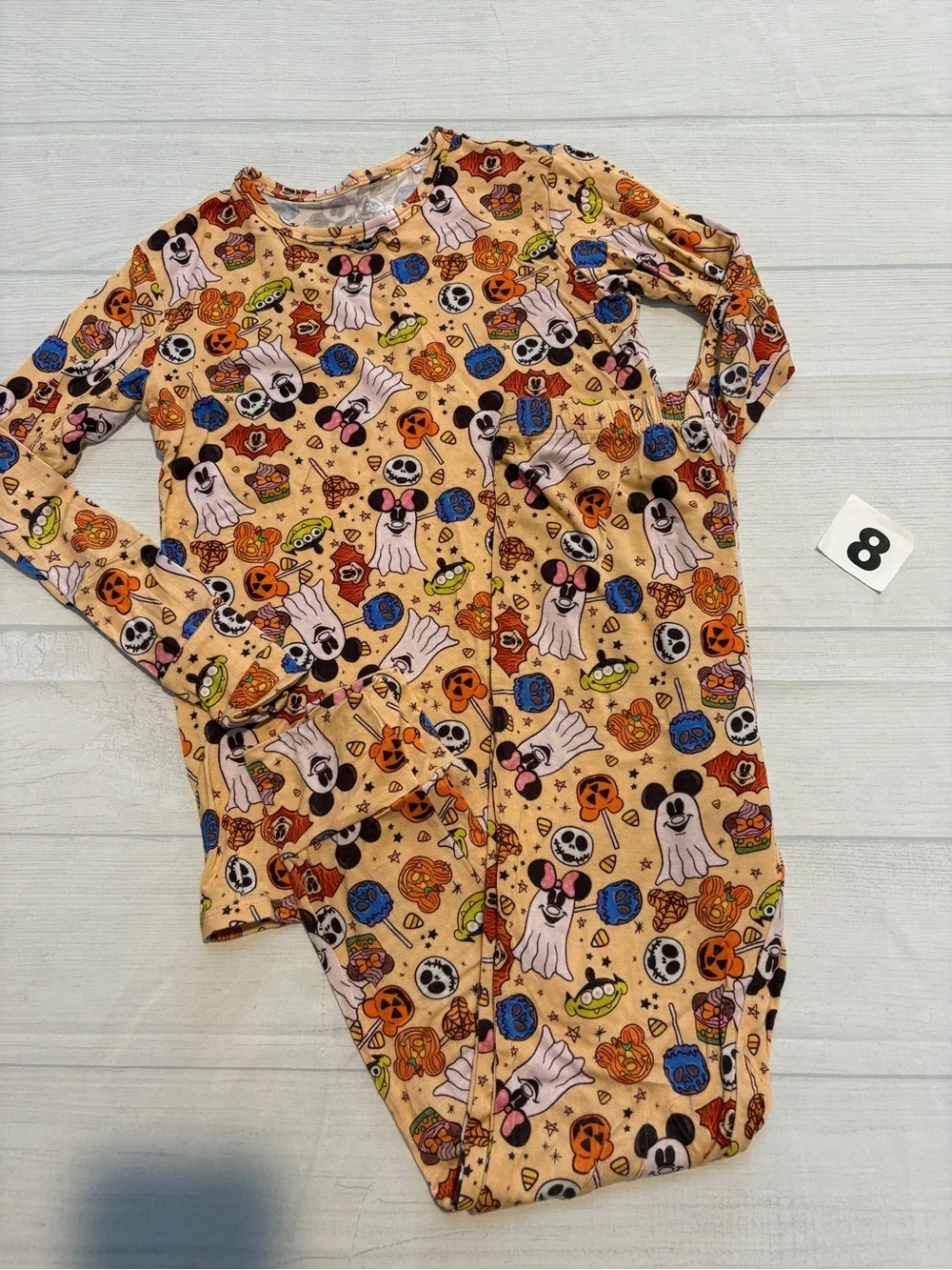 Kids Halloween Character Long-Sleeve Pajama One-Piece - Peach